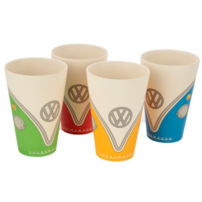 Kubki Volkswagen VW Bulik Ogórek 4 Sztuki Kolorowe Bambusowe EKO
